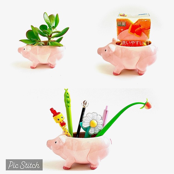 Vintage Boston Warehouse Ceramic Pink Pig Cheese Dip Bowl with Piglet Spreader - Picture 8 of 9